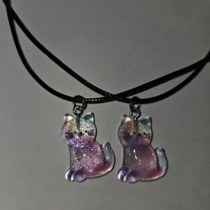 Two Cat Pendant Necklaces